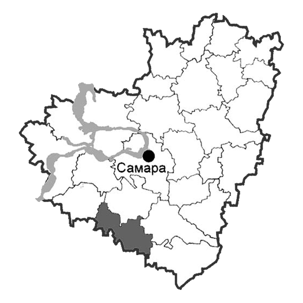 Контурная карта Самарской области
