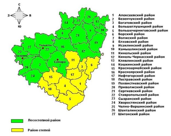 Самарская область по районам