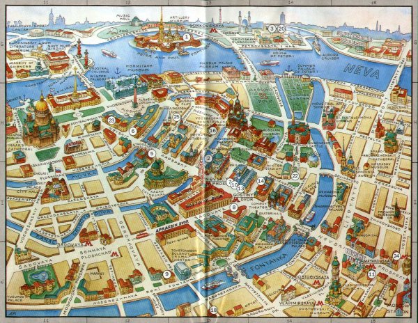 Туристическая карта центра Питера