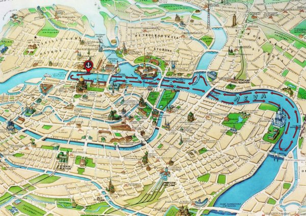 Невский проспект на карте Санкт-Петербурга