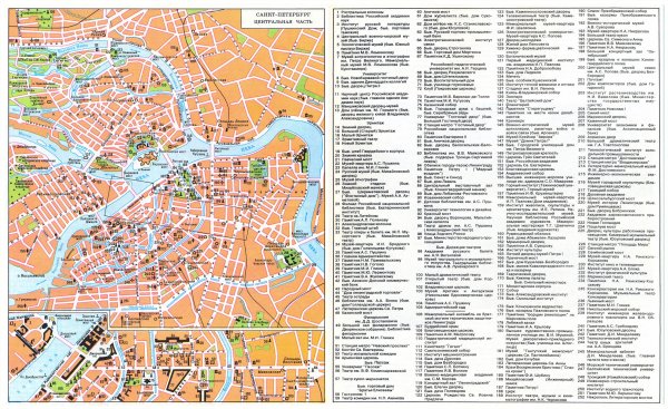 Исторический центр Петербурга карта