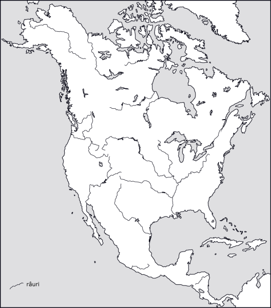 Контурная карта Северной Америки