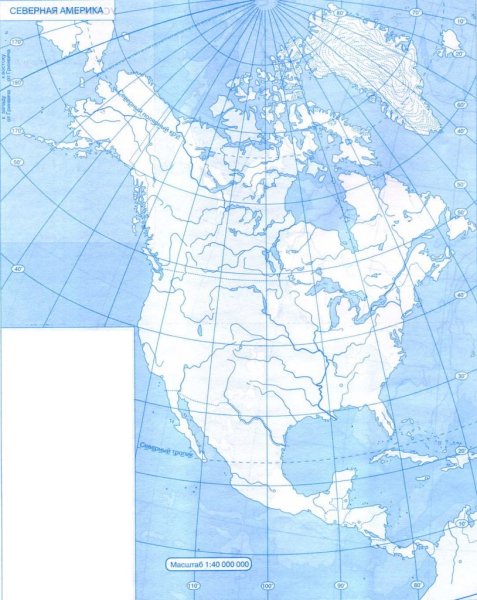 Политическая карта Северной Америки 7 класс контурная карта