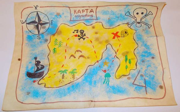 Рисуем карту сокровищ для детей