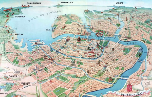 Туристическая карта Санкт-Петербурга