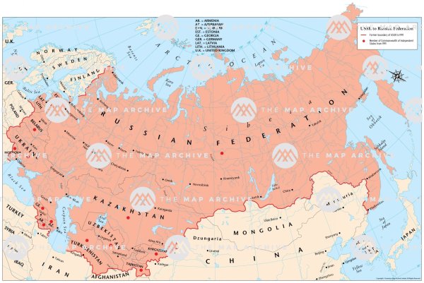 Карта СССР 1990
