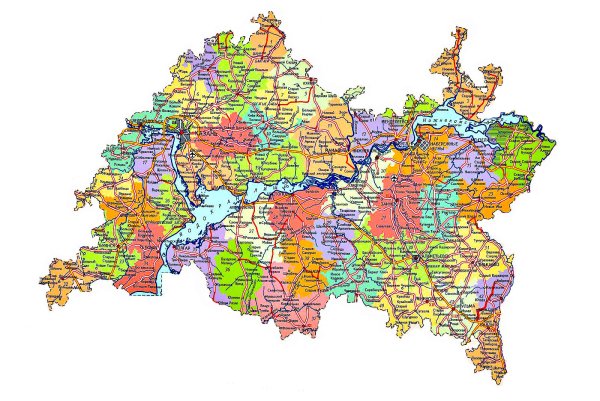Карта Республики Татарстан по районам