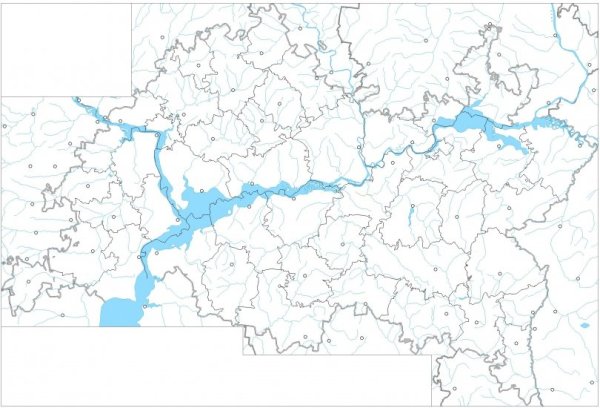 Контурная карта Республики Татарстан