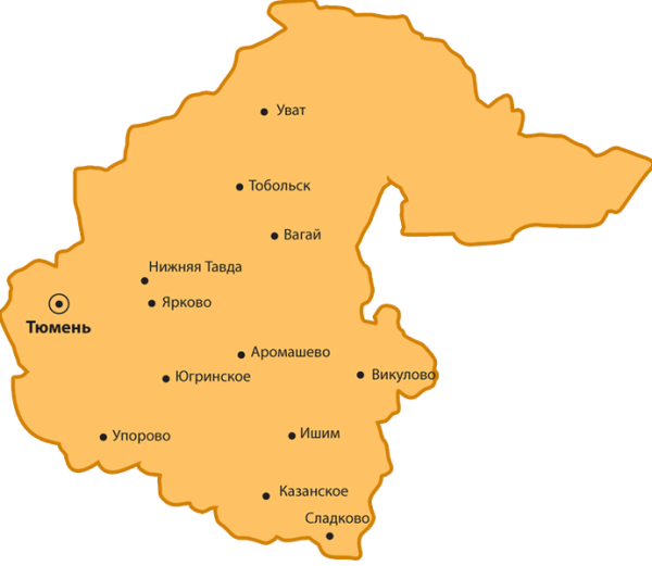 Карта Тюменской области