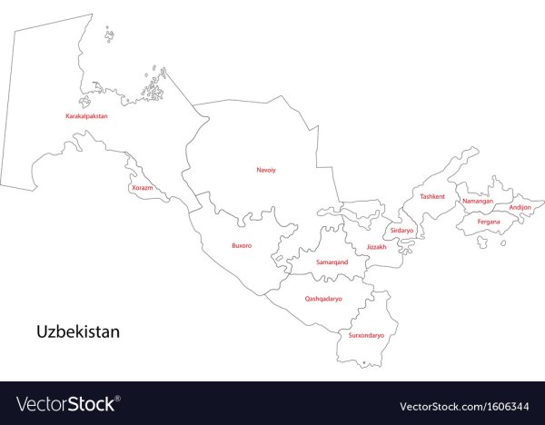 Векторная карта Узбекистана