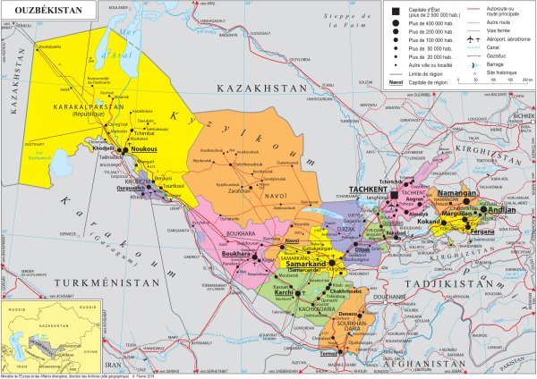 Карта Узбекистана