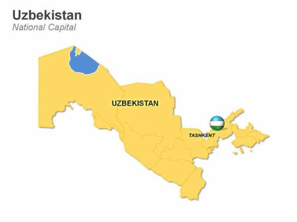 Ташкент на карте Узбекистана