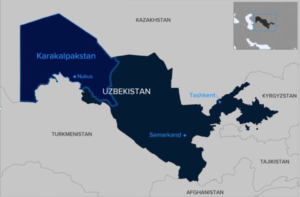 Карта Узбекистана