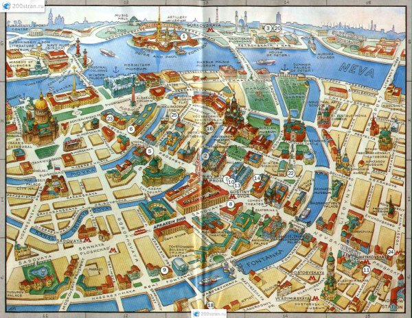 Туристическая карта центра Питера