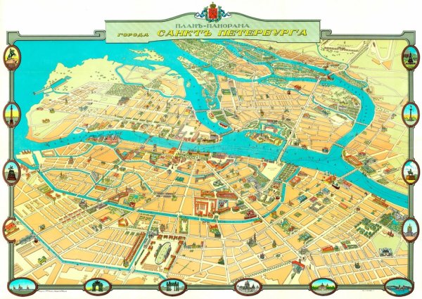 Карта Санкт-Петербурга 1913