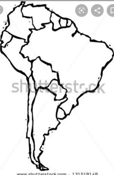 Контур материка Южная Америка