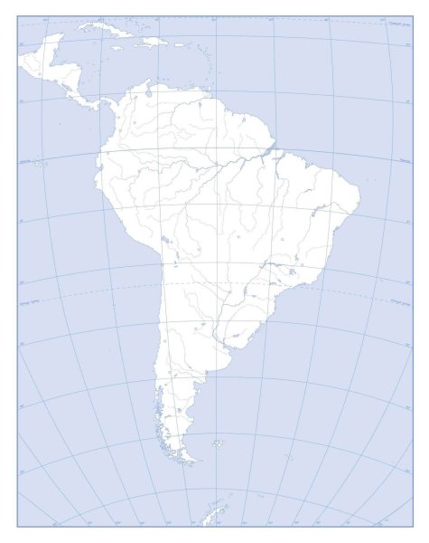 Контурная карта Южной Америки