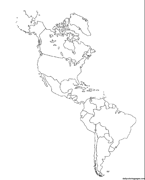 Северная Америка материк контурная карта