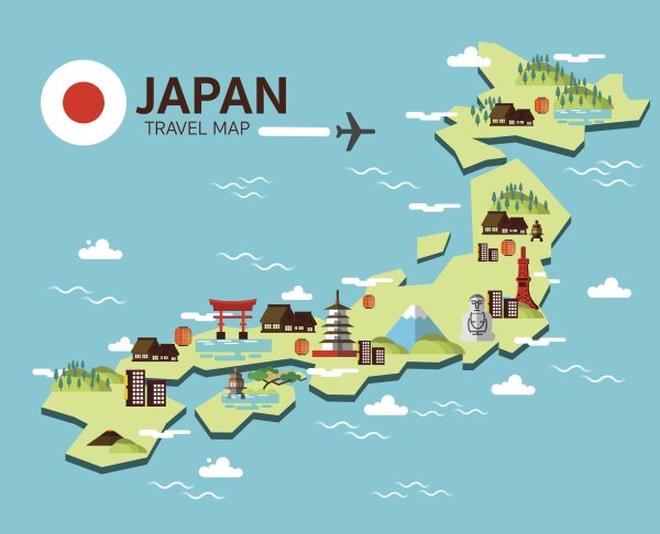 Карта Японии для детей