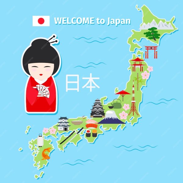 Карта Японии для детей