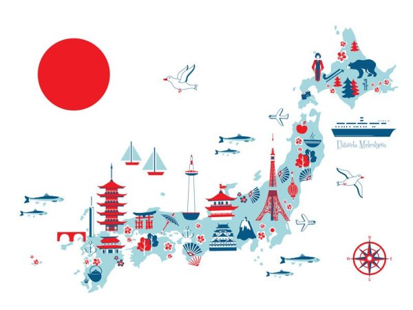 Японская нарисованная карта