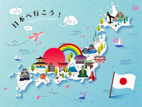 Карта Японии красивая