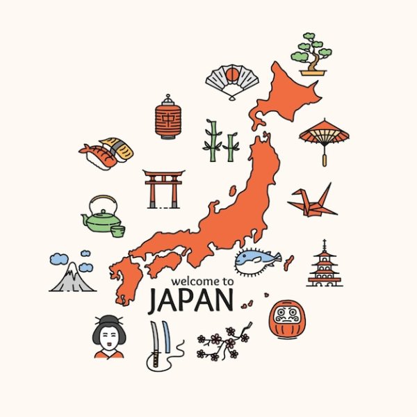 Карта Японии рисунок
