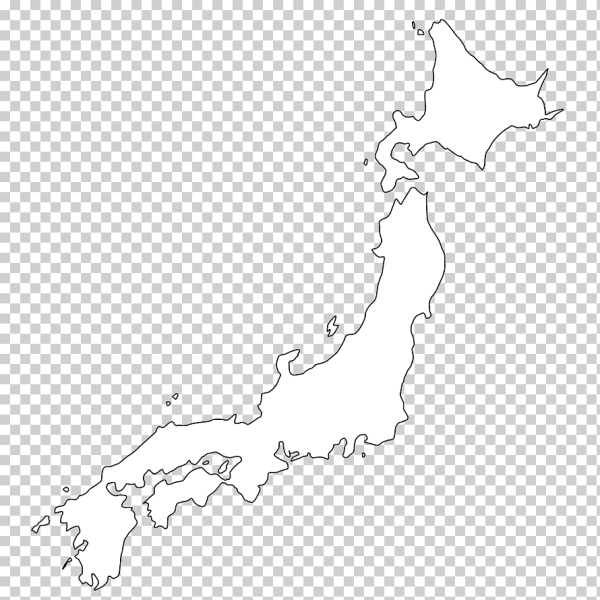 Очертания Японии на карте