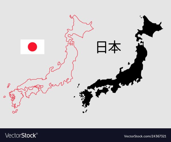 Силуэт Японии на карте