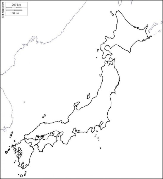 Япония контур страны