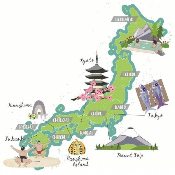 Туристическая карта Японии