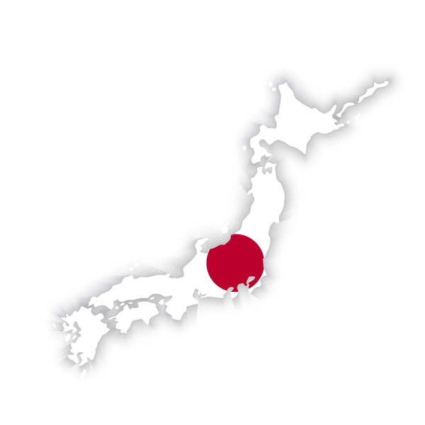 Карта Японии с флагом