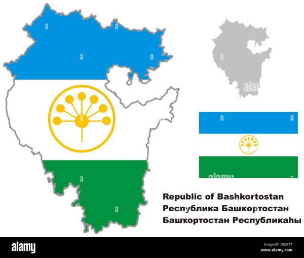 Карта Башкортостана вектор