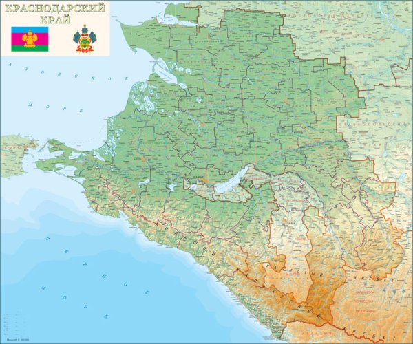 Карта Кубани Краснодарского края