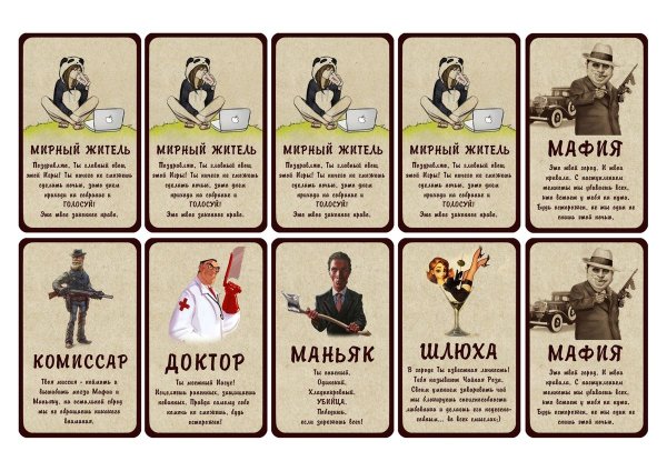 Игра мафия с картами