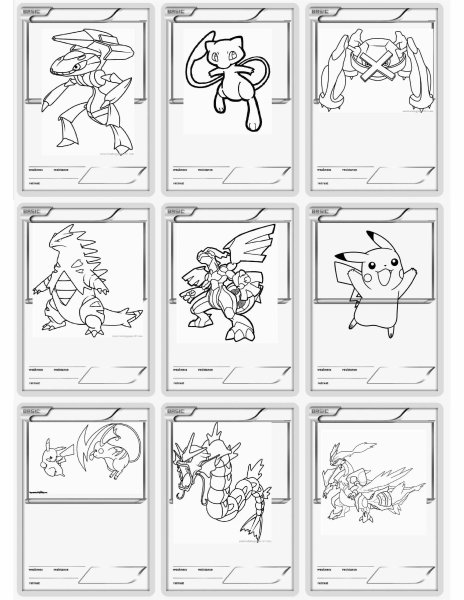 Раскраска карточки Pokemon