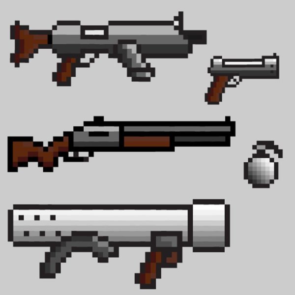 Pixel оружие 2d PG