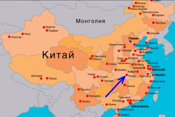 Китай карта географическая