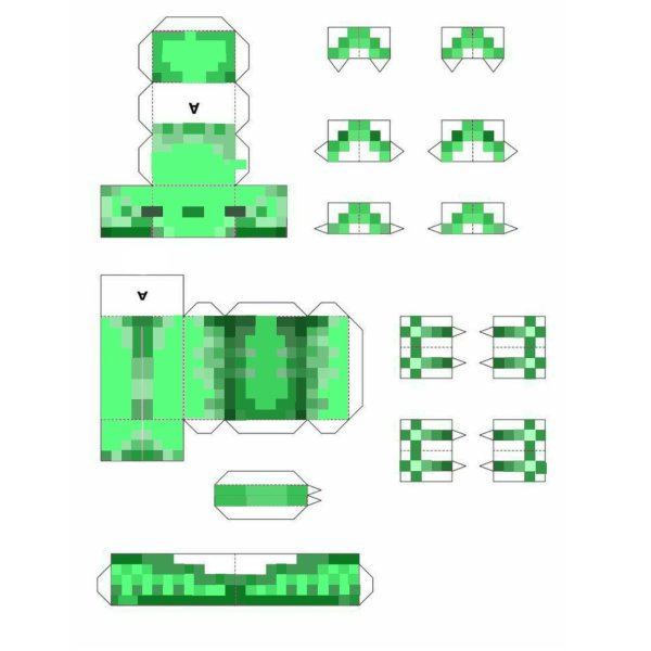 Papercraft Minecraft аксолотль