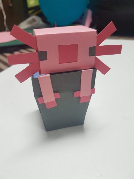 Майнкрафт аксолотль paper