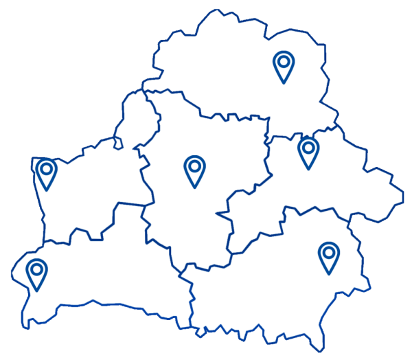 Беларусь контурная карта с городами