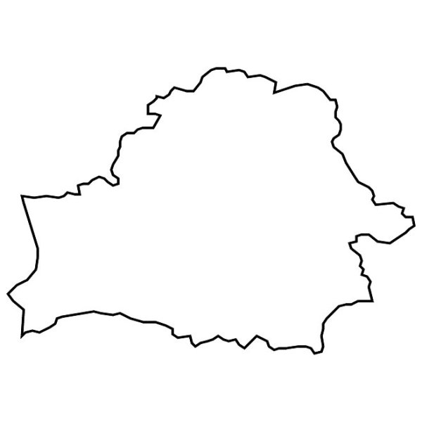 Карта Беларуси контур