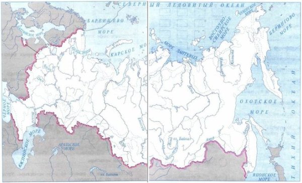Карта природных зон России 4 класс контурная карта