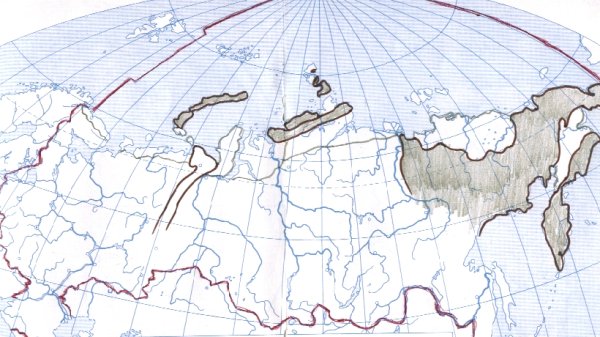 Контурная карта природных зон России 4 кл