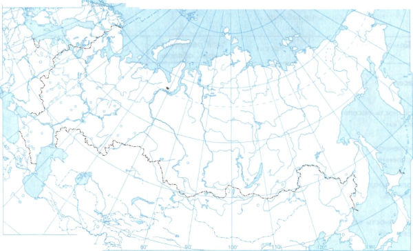 Российская Федерация и сопредельные государства контурная карта