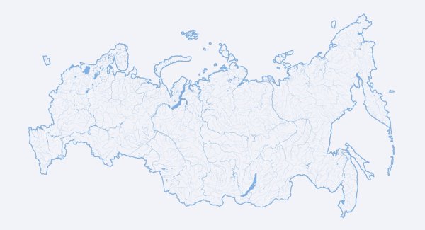 Карта России белая