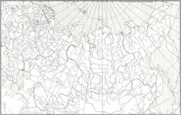 Карта России географическая контурная карта для печати