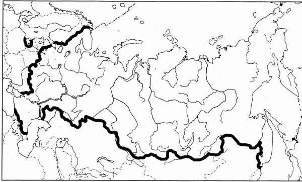 Контурная карта России географическая для печати а4