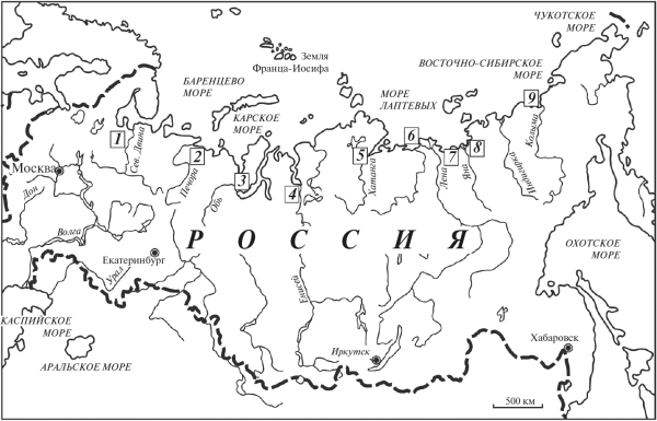 Контурная карта физическая карта России черно белая