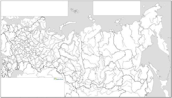 Административная карта России контурная